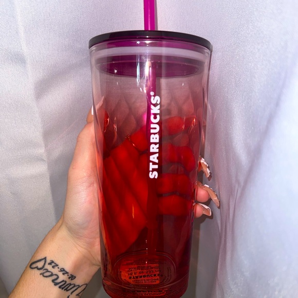 Red and Purple Glass Starbucks Tumbler